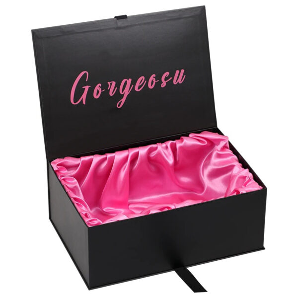 Hair Packaging Wig Rigid Cardboard Box With Satin