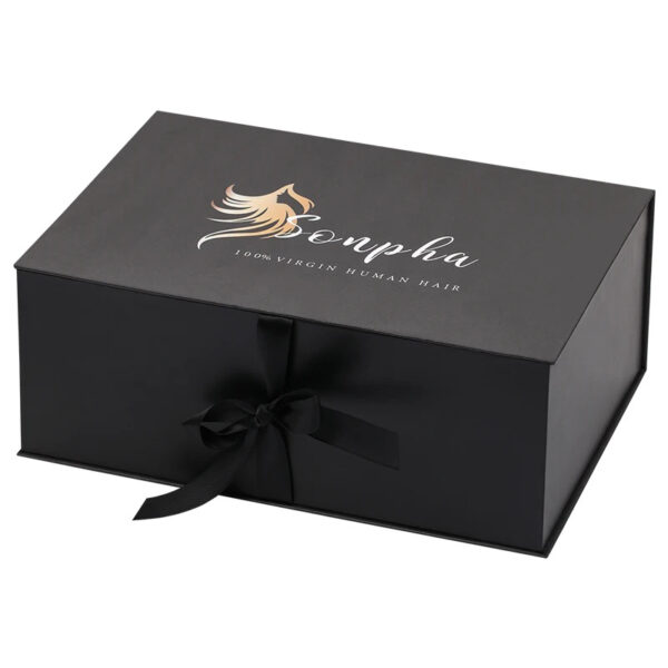 Hair Packaging Wig Rigid Cardboard Box With Satin