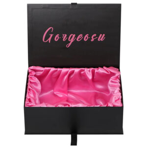 Hair Packaging Wig Rigid Cardboard Box With Satin