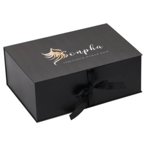Hair Packaging Wig Rigid Cardboard Box With Satin